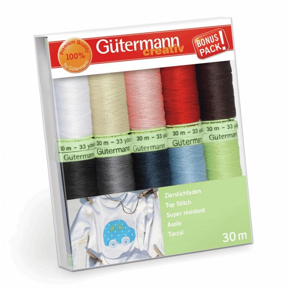 Gütermann Gutermann Top Stitch Thread Set Multicoloured - Per Pack