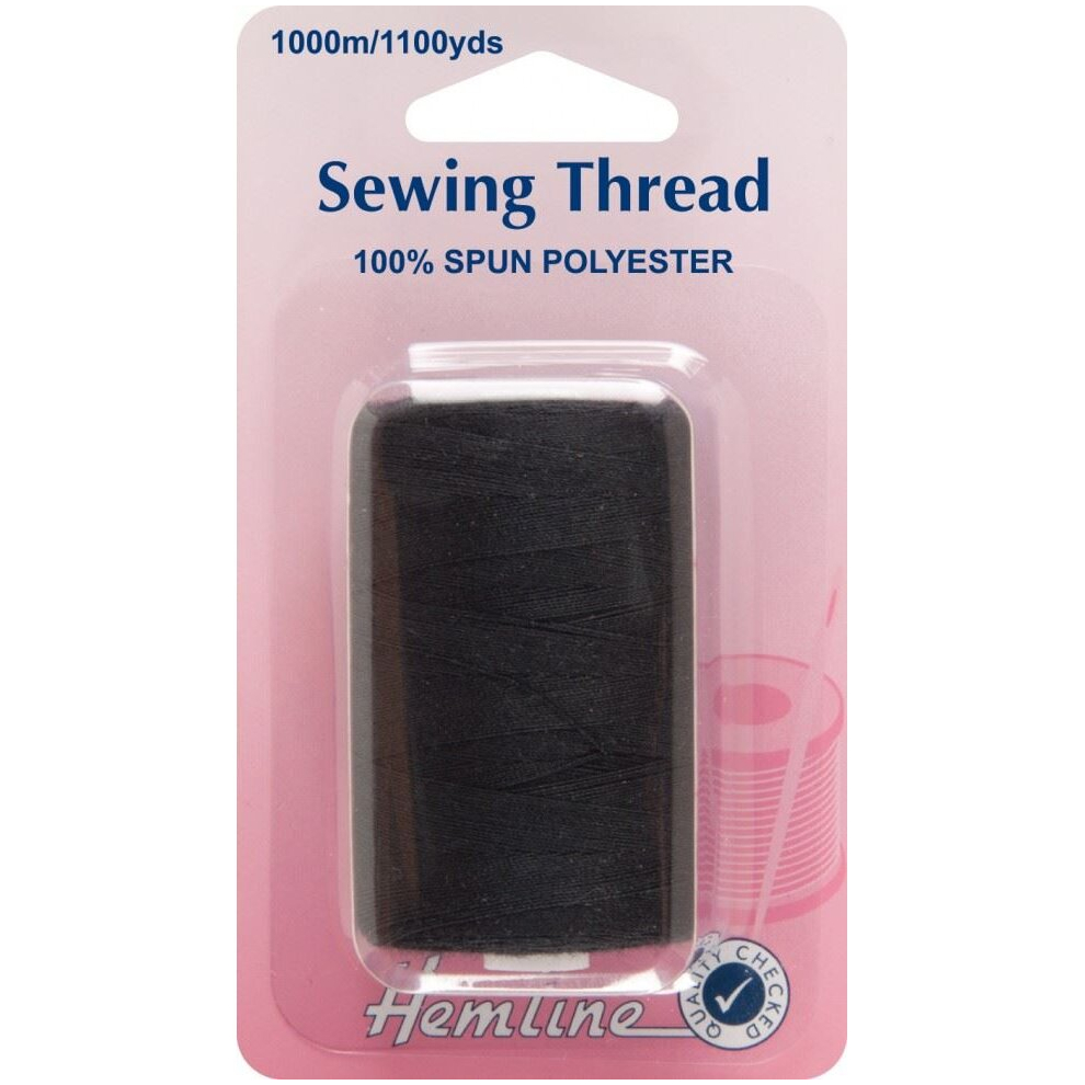 Hemline Polyester Sewing Thread Black -