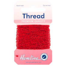 Hemline Glitter Thread Red
