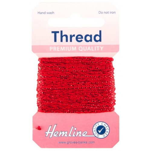 Hemline Glitter Thread Red