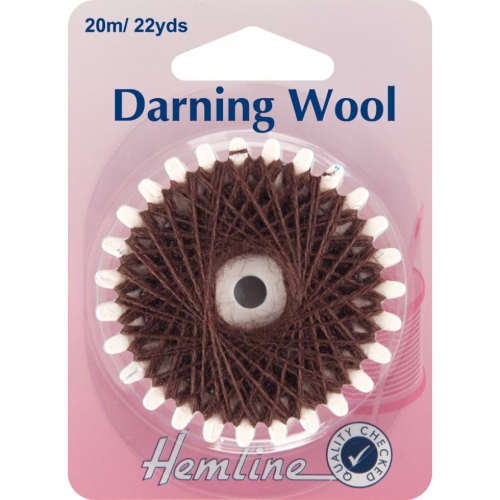 Hemline Darning Thread Brown - 20 Metres - each
