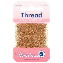 Hemline Glitter Thread Light Gold - Sparkling Embroidery & Craft Thread, 20% Metallic, 80% Viscose, Hand Washable | H1002\11