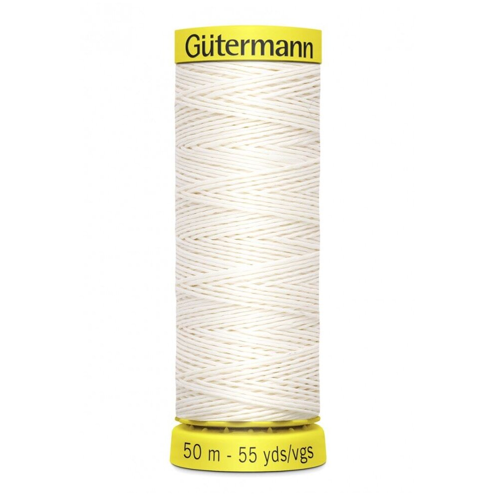 Gutermann Waxed Linen Thread White 5129 - 50 Metres - each