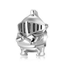 Armor soldier beads S925 sterling silver oxidized personalized bracelet necklace diy accessories loose beads