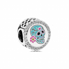 PAN High-Quality 925 Silver Embellishment With Beaded Eyes And Skull Charms Personality Retro Boys Girls Making