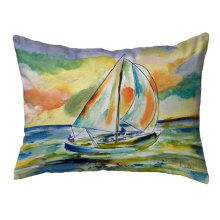 11 x 14 in. Orange Sailboat Noncorded Pillow, Small