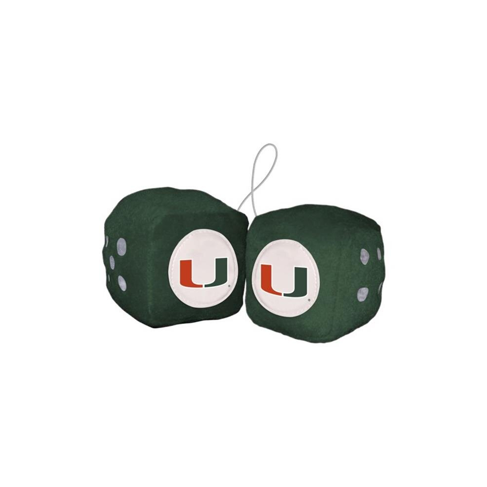 3 In. Ncaa Miami Hurricanes Fuzzy Dice 748702900302