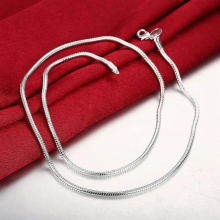 925 Sterling Silver 16/18/20/22/24 Inch 3MM Snake Bone Chain Necklace For Women Men Wedding Jewelry Charm