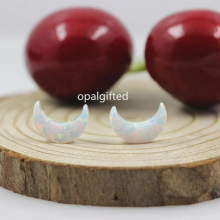 (3pcs/lot)2022 Hot !!! synthetic opal moon shape purple opal half moon pendant 8*11mm for jewelry making