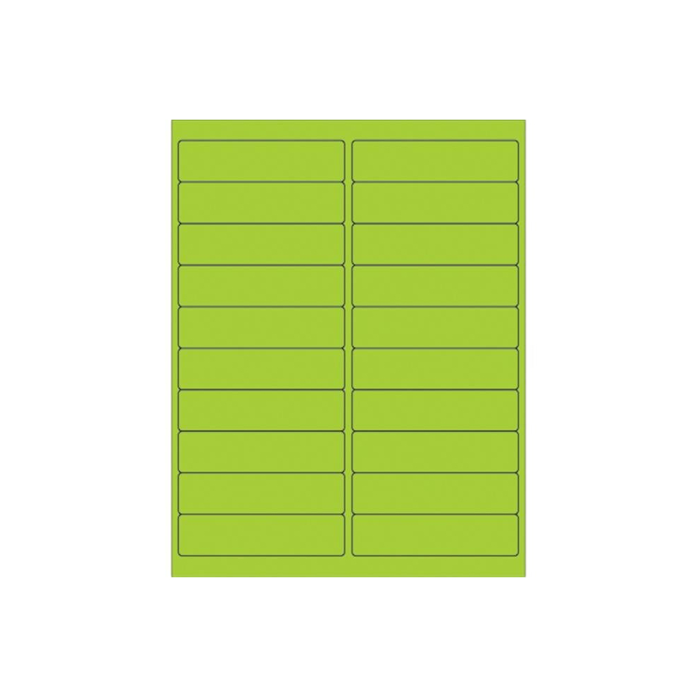 Photos - Other Office Equipment OfficeSpace 4 x 1 in. Fluorescent Green Rectangle Laser Labels - Pack of 2000 OF2818788 