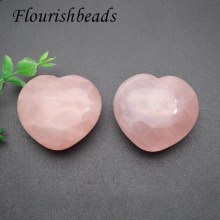 2pcs Natural Stone Heart Shape Rose Quartz Chakra Healing Reiki Crystals Gemstones Home Decor Jewelry Accessories 45mm