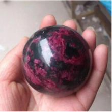 Natural Peach Blossom Stone Jade Ball Onl Crystal Sphere Healing 45-50mm