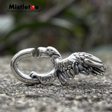 Mistletoe 925 Sterling Silver eagle, double silver X link European Jewelry