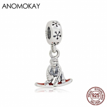 Anomokay Snowflake Skateboard Boy Silver Pendant Charm fit Bracelet Necklace