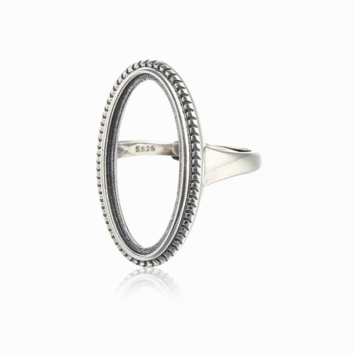 Ring Setting for 11x24mm Oval Cabochons Ring Blank Thai Sterling Silver Adjustable Ring Base SR0047 1
