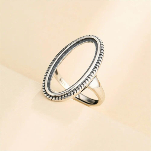 Ring Setting for 11x24mm Oval Cabochons Ring Blank Thai Sterling Silver Adjustable Ring Base SR0047 2