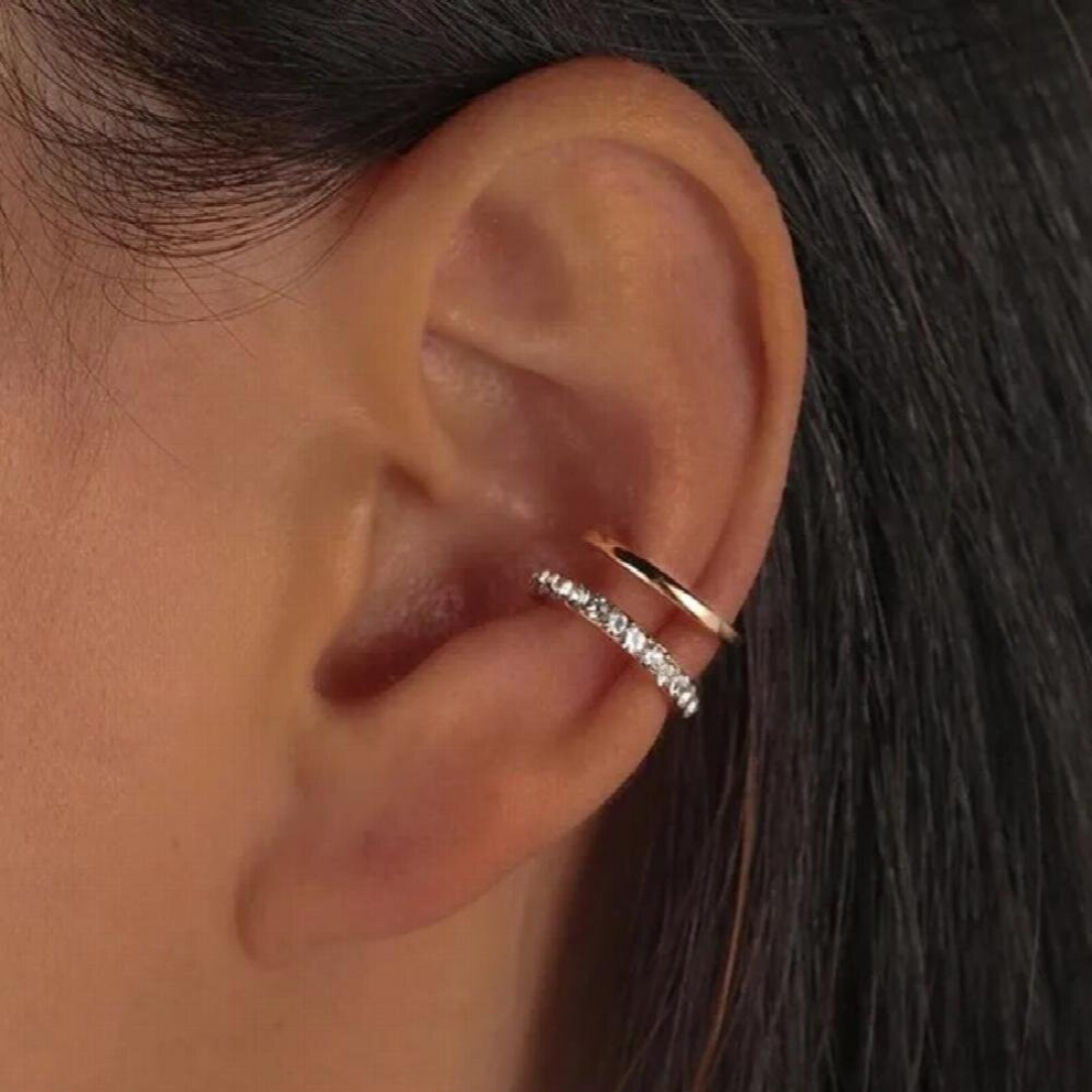 Rhinestone Decor Ear Cuff Earring for Woman Summer Arrival Christmas Jewelry Gift Ear Cuff-image-OPC-PCV5W6W-NEW