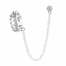 silver Ear Cuff Clip Chain Earring For Women Crystal Clip On Earrings Jewelry Femme gilr Earcuff