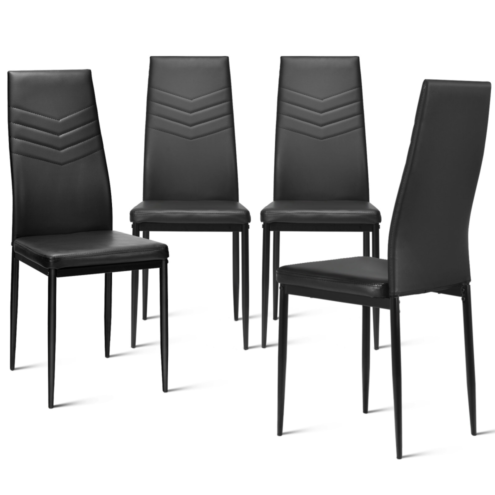 Set of 4 Dining Chairs Padded Seat High Back Armless Accent Side Chair