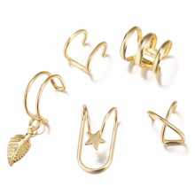 Earcuff Punk Crystal Metal Ear Cuff Ear Clip for Women No Pierced C Shape Geometric Small Earcuff Ear Wrap Clips Jewelry