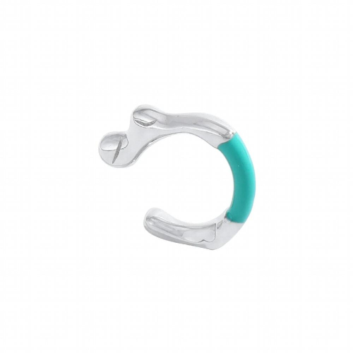 F.I.N.S 1PC Texture S925 Sterling Silver Ear Clip without Ear Hole Irregular Lines Enamel Stackable Catilage Earcuff