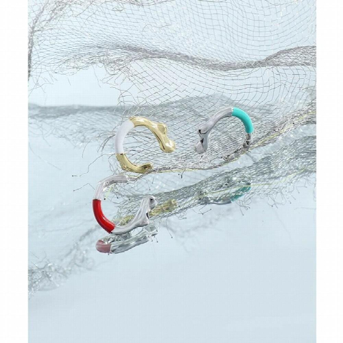 F.I.N.S 1PC Texture S925 Sterling Silver Ear Clip without Ear Hole Irregular Lines Enamel Stackable Catilage Earcuff 2