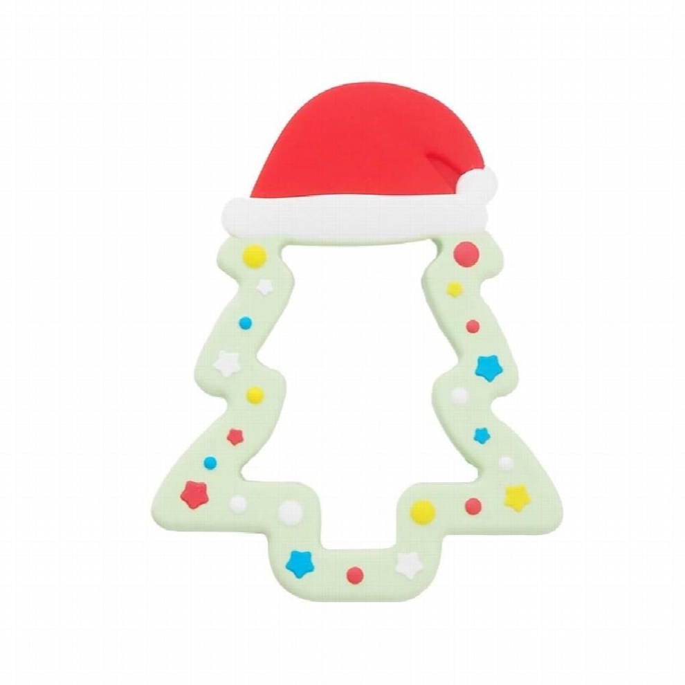 Chenkai 5Pcs Bpa Silicone Christmas Tree Teethers Sensory Chewing Pacifier Diy Baby Necklace Pendant Teething Chewing Toys Multicoloured