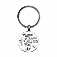 Personalized Baby Name Keychain Newborn Date Of Birth Weight Height Keyring Gift For Mom And Dad