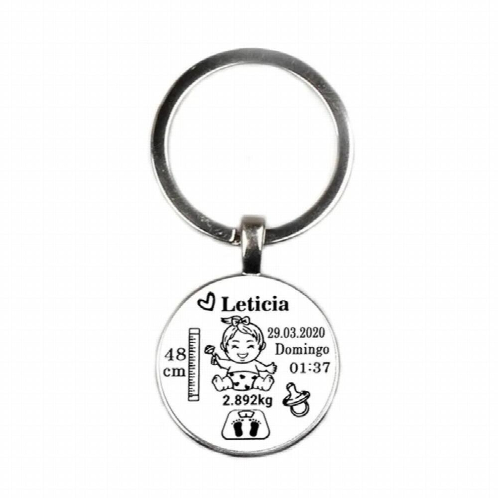 Personalized Baby Name Keychain Newborn Date Of Birth Weight Height Keyring Gift For Mom And Dad