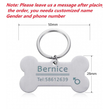 Pet ID Tag Engraved Pet ID Name Number for Cat Puppy Dog Personalized Collar Pendant Bone Pet Accessories