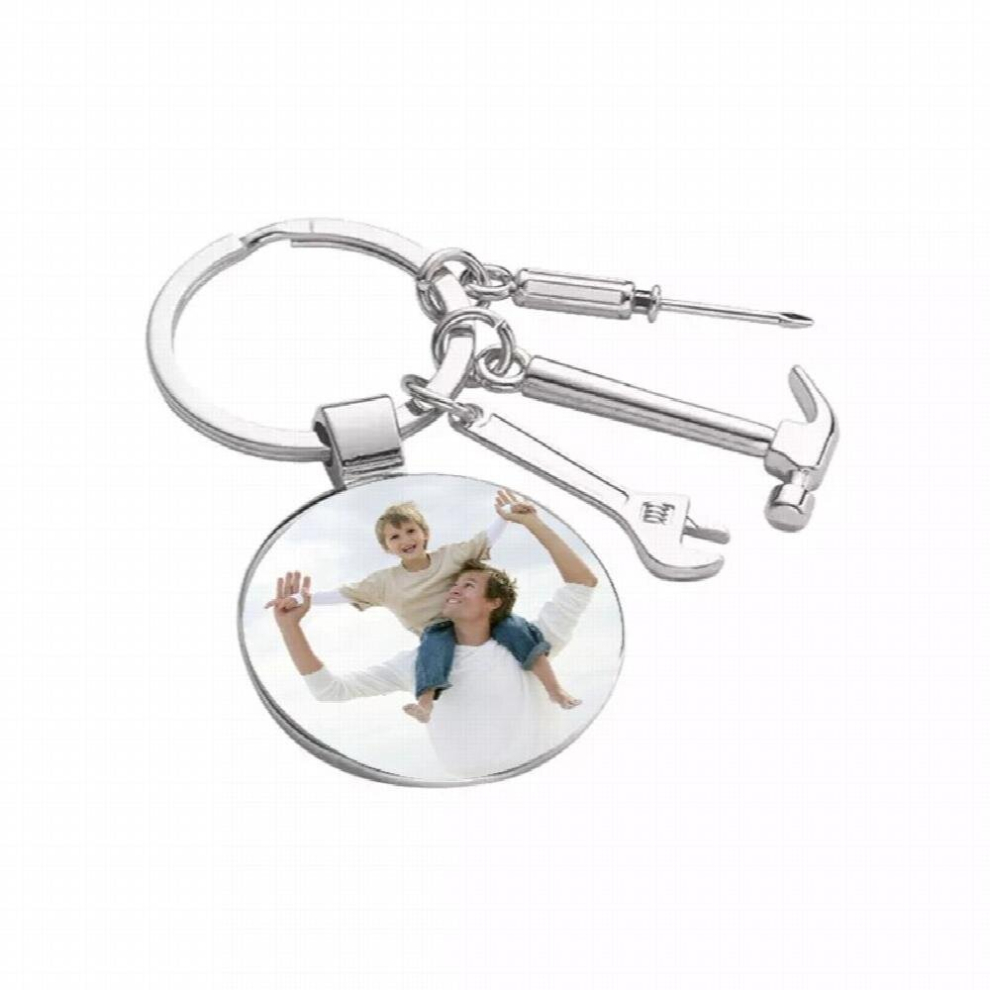 Qualisub Fathers Sublimation Metal Keychains Blank With Hammer Screwdriver And Spanner For Printing 885668570047