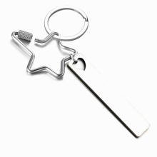 Phone Number Name Keychain Women Men Pentagram Heart Shape Car Key Ring Laser EngraveingChain Stainless Steel Gift Party