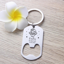 Engraved Name Baptism Bottle Opener Keychain Favors Stainless Key Chain Personalized Christening Favor Gift For Guest