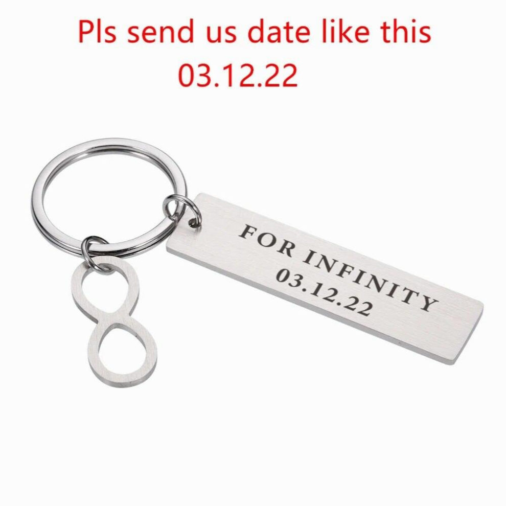 Couple Keychains Personalized Date Engraved Keychain Birthday Anniversary Valentines Gift For Boyfriend Loves 885668575592