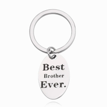 Personalized brother keychain laser engraved stainless steel metal keychain men and women accessories jewelry