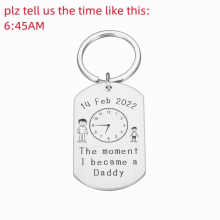 Fathers Became Dad Keychain Time Key Ring for Daddy Step Dad To Be Dad From Daughter Son Key Chain Pendant