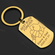 Fathers keychain for son and father stainless steel keychain Buds Forever keychain decoratio