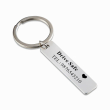 DIY Personalized Telephone Number Rectangle Key Chain,Stainless Steel Drive Safe Keychain,Boyfriend Gift,Custom Car Key Jewelry