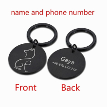 Personalized Name Pet ID Tag Keychain Engraved Cat Dog Tag for Cat Puppy Dog Collar Anti-lost Keyring Pet Accessories