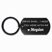 Personalized Engrave Drive Safe Metal Keychain,Boyfriend Gift,Dad Gift, Anniversary Date Gift,Couple Keychain for Boyfriend