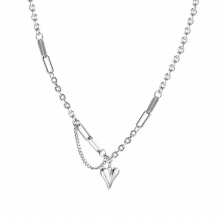 NC739 Fine Jewelry Woman Girl Birthday Wedding Gift Heart Stitching Clavicle Pendant Necklace