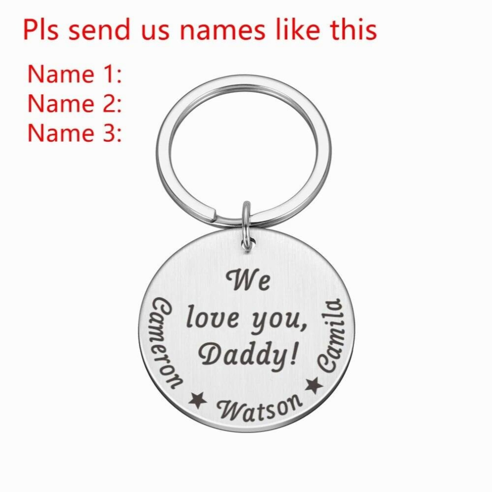 Personalized Keychain Name Engraved Dad We Love You Keychains Fathers For Dear Hero Daddy Key Chain 885668579491