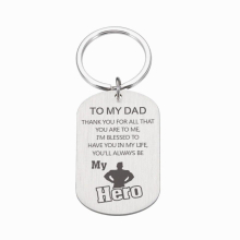 Fathers Gift Keychain To My Dad My Hero Birthday Christmas For Father Dear Daddy Men KeyChains Accessories