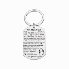 Dad Father Keychain From Daughter Father Birthday Gift for Father Daddy Thanksgiving Jewelry Present To Papa