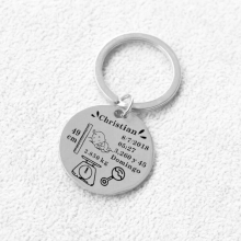 Baby Keychain Personalized Name Date of Birth Weight Time Newborn Height Memorial Baby Statistics Keyring Mother Gift