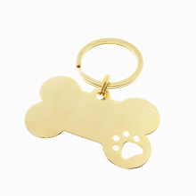 Engraved Pet ID Name for Cat Puppy Stainless Steel Keychain Personality Blank Dog Tags Pendant Keyring jewelry YP8810