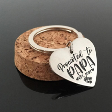 To Dad Gift Stainless Steel Material High Car Keychain Surprise :Promoted To Papa.Est.2022