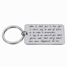 Dainty Personalized Keychain Stainless Steel Handwritten Text Tag Key Chain Family Gift Car Key Accessories Men Jewelry