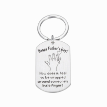 First Fathers Surprise Key Ring Keychain for Dad Stainless Steel Daddy Key Chains Pregnancy Surprise Gift for Father