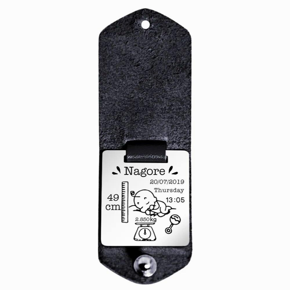 Personalized Newborn Keepsake KeyChain Engraved Baby Name Birth Date Keychain High Stainless Steel Keyring